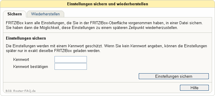 FRITZ!Box: Einstellungen sichern 04.49 4